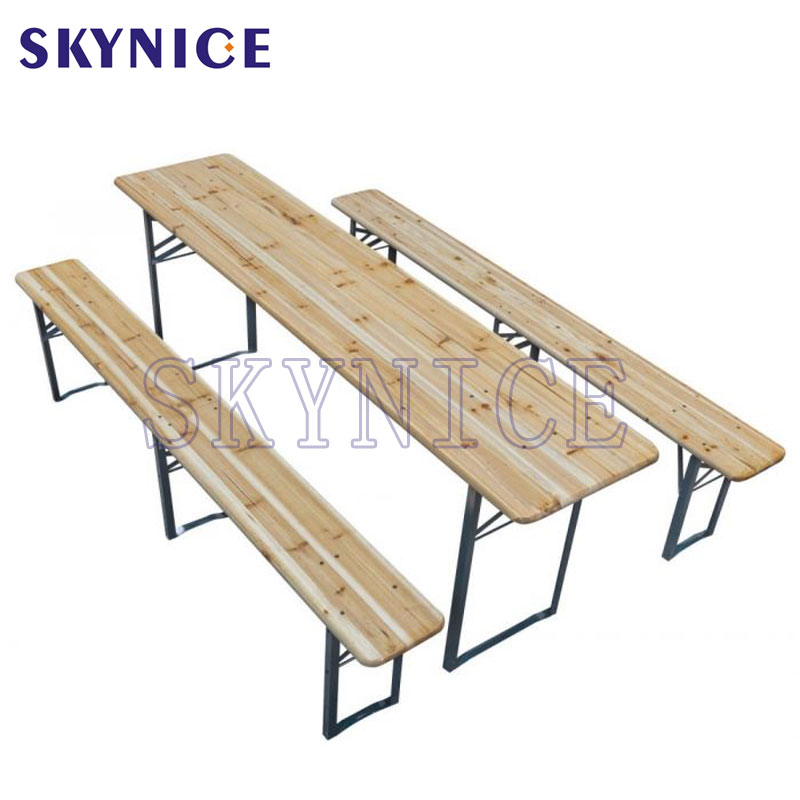 Popular Weather Resistent Garden Follble Wooden Beer Table Set